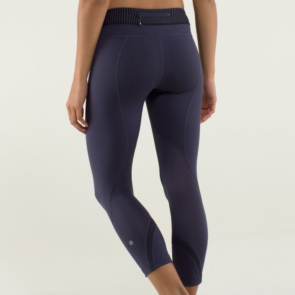 Lululemon Run 4 Inspire Crop II Cadet Blue stripe
